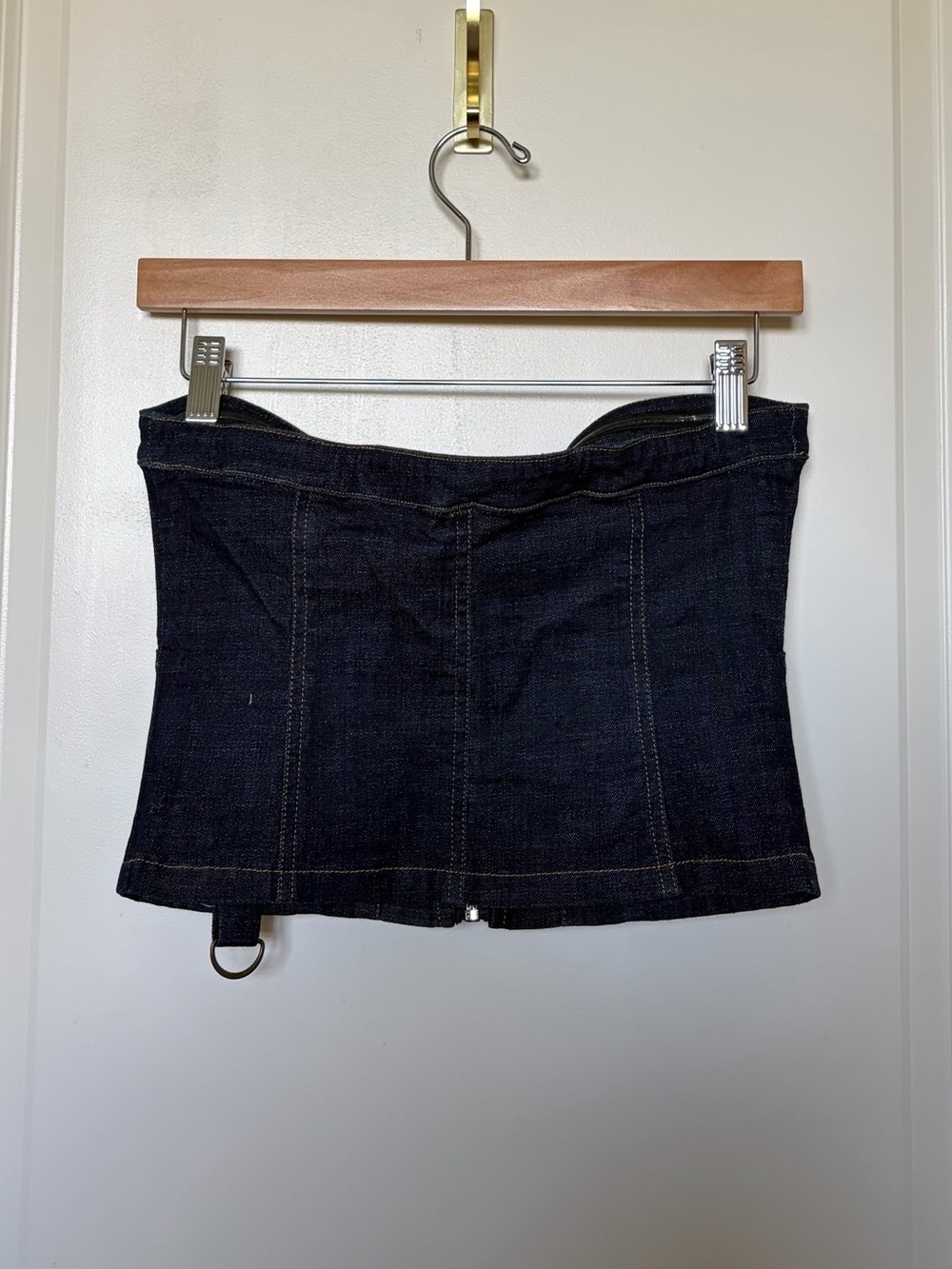 Fashion Nova Dark Wash Denim Strapless Corset Top - Picture 2 of 3